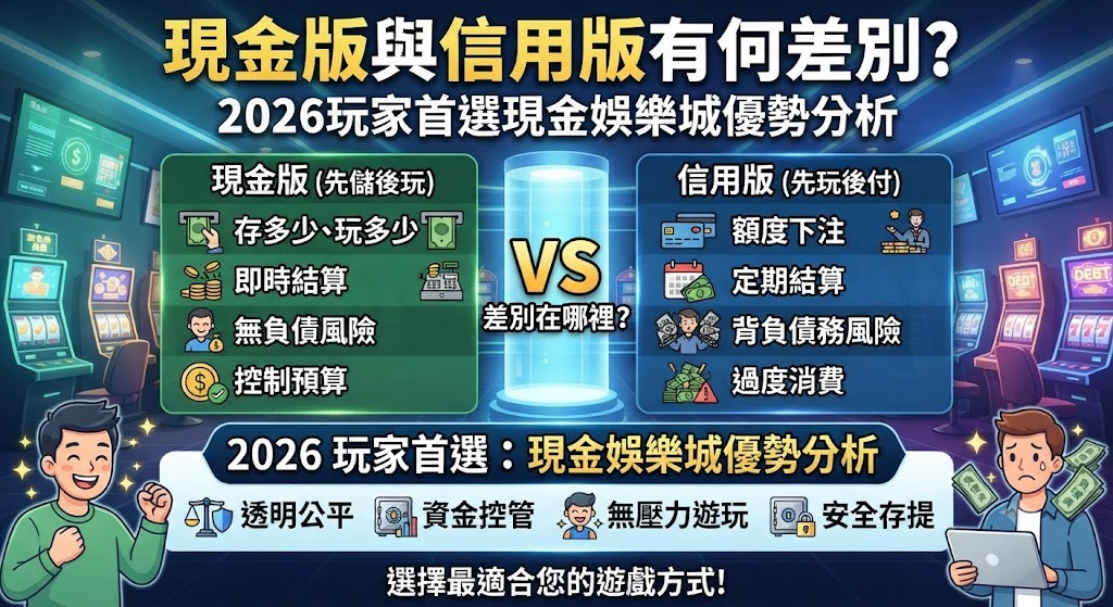 現金版與信用版有何差別?2026玩家首選現金娛樂城優勢分析