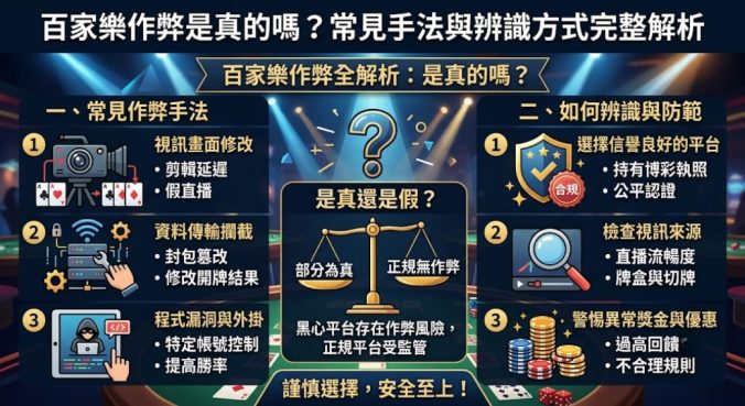 百家樂作弊是真的嗎？常見手法與辨識方式完整解析